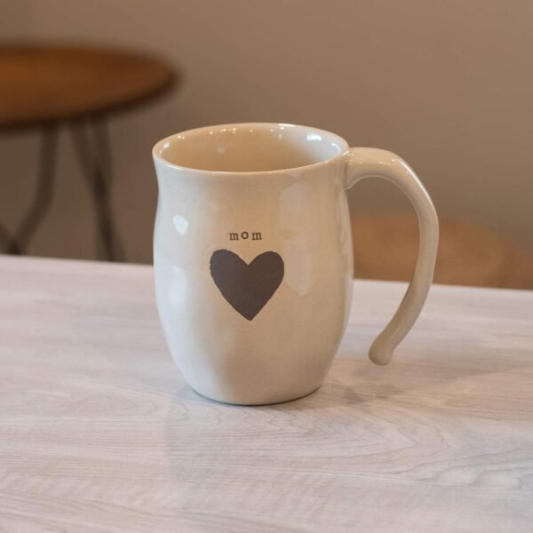 Custom Mothers Day Heart shaped Mug,White Ceramic Coffee Mugs With handle 2