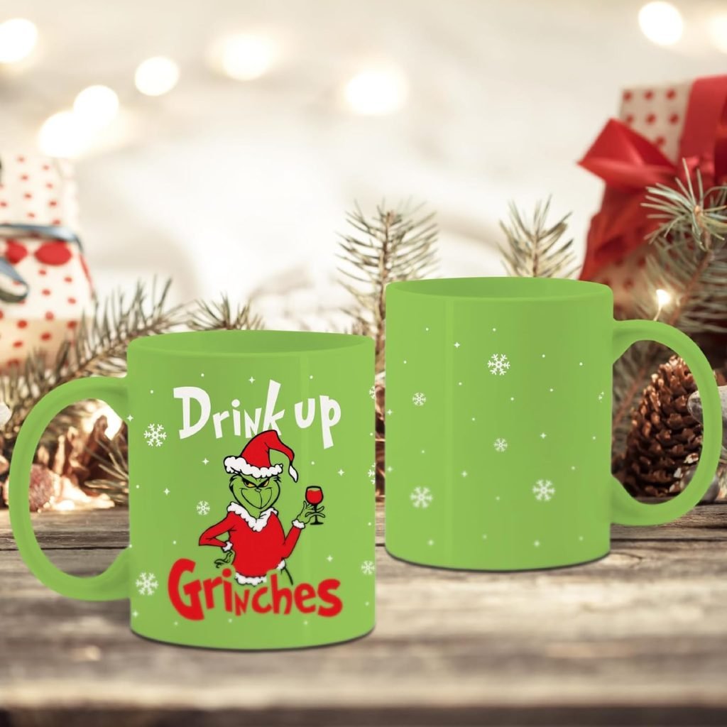 Custom Funny Grinch Mug, Novelty Christmas Coffee Mug, Xmas White Elephant Gifts With Handle 2