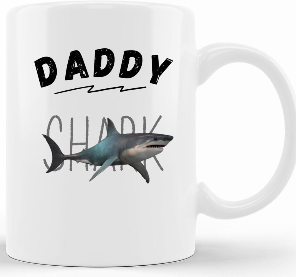 Custom Personalized Daddy Shark Mug,Father’s Day Gift，Ceramic Coffee Mugs With Handle