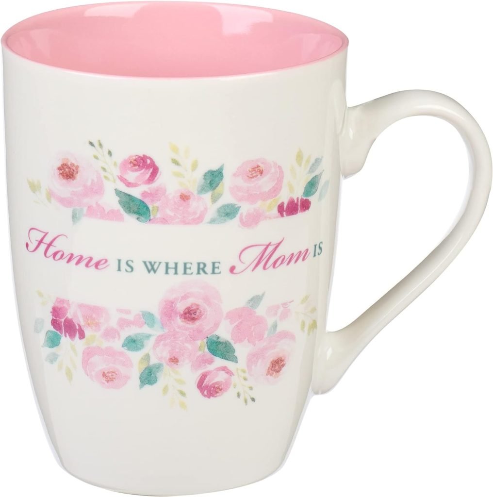 Custom Pink Peony Flowers Coffee Mugs for Mother's Day, Cone Shaped Ceramic Mugs With Handle