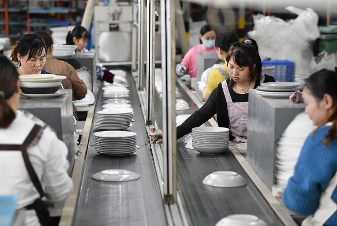 Workers working on smart production lines